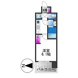 CREST TAPP 大阪EAST 1Kの間取図画像