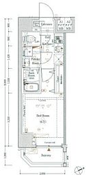 Log桜木町 1Kの間取図画像