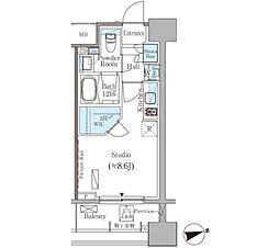 パークアクシス御茶ノ水ヒルトップ 10階ワンルームの間取り