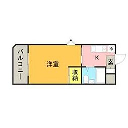 メゾン・ド・クラージュ ワンルームの間取図画像
