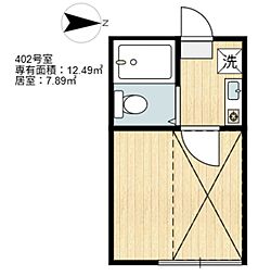 シャンテ東駒形 1Kの間取図画像