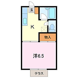 ホープウェル青野 1DKの間取図画像
