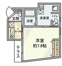 松原戸建 1階1Kの間取り