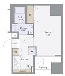 アイルプレミアム千駄木 6階1Kの間取り