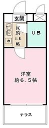 トレンタハウス桜新町 1階1Kの間取り