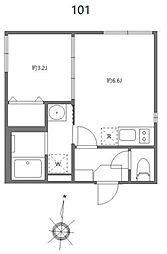 イルレガーロ北小岩 1DKの間取図画像