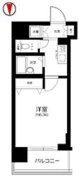 レガロ飛鳥山 1Kの間取図画像