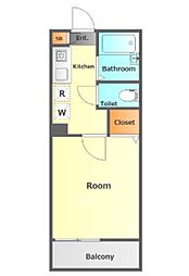 アーバンコート初台 2階1Kの間取り