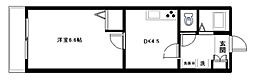 五月館 2階1DKの間取り