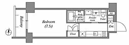 LaSante桜新町 1Kの間取図画像