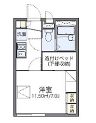 レオパレスグレイス 1Kの間取図画像