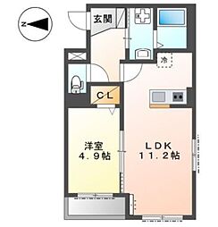 Forest cape 1階1LDKの間取り