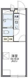 レオパレスエナミス2 1階1Kの間取り
