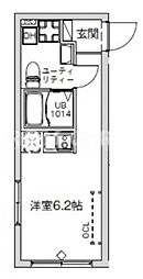 Bonds Stage千鳥町 4階ワンルームの間取り
