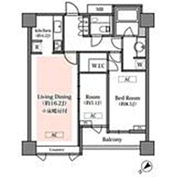 南青山テラス常盤松フォレスト 2LDKの間取図画像