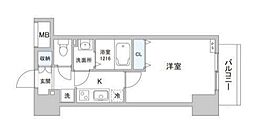 スカイグランデ日暮里 1Kの間取図画像