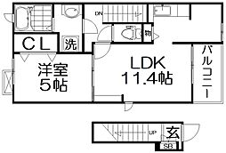 パークメゾンWEST 1LDKの間取図画像