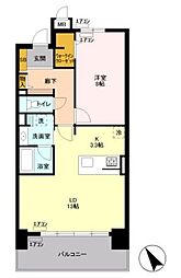 ロイヤルパーリスリバーサイド 1LDKの間取図画像