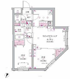 ベルシードステアー目黒碑文谷 2LDKの間取図画像