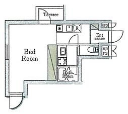 n flat 3階1Kの間取り