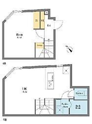 リーガランド西新宿 4階1LDKの間取り