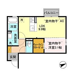 ブリーズドメール 1LDKの間取図画像