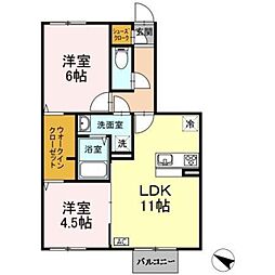 サザンクロス 2LDKの間取図画像