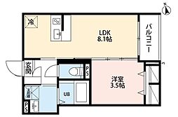 江戸川区一之江3丁目アパート 1LDKの間取図画像