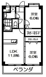 ファインビスタ太宰府 2LDKの間取図画像