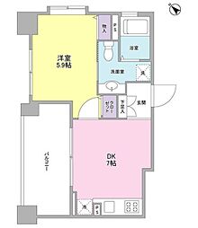 リバーレ月島 13階1DKの間取り