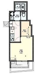 KLEIS上尾2 1Kの間取図画像