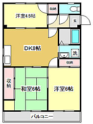 まどかハイツ 3DKの間取図画像
