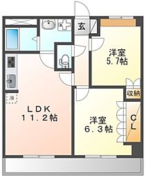 ブエナスエルテ 2LDKの間取図画像