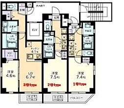 イーストランド日本堤 11階1Kの間取り