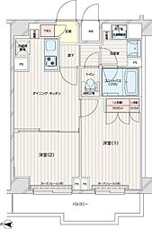 ルーブル本羽田 2DKの間取図画像