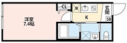 k1 apartments 1階1Kの間取り