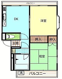 ナインマンション2 2DKの間取図画像
