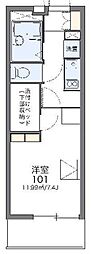 レオパレスライブラ 1Kの間取図画像