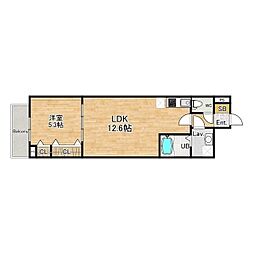 ジーメゾン大和高田クレアージュ 1LDKの間取図画像