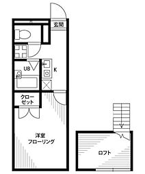 アムール SUZUKI 1階1Kの間取り