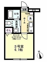 メゾン・ド・スピカ 2階1Kの間取り