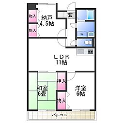 ラフィーネ壱番館 3LDKの間取図画像