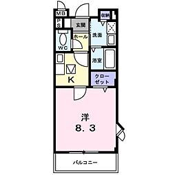 ステイションランドナガタキ 1Kの間取図画像