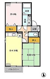 ガーデニア 2DKの間取図画像