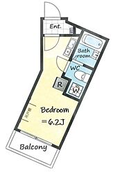 ジェムストーン目黒南 2階ワンルームの間取り