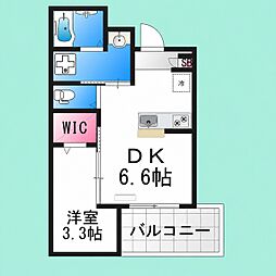 堺市堺区大浜北町2丁マンション 1DKの間取図画像