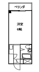 タイヨウマンション 3階ワンルームの間取り