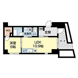 リエゾンFUKUMI 1LDKの間取図画像