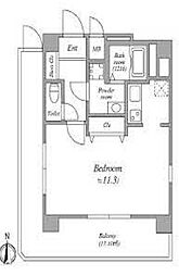 ファーストプレイス菊川 11階1Kの間取り