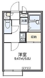 レオパレスＷＩＺＡＲＤ 2階1Kの間取り